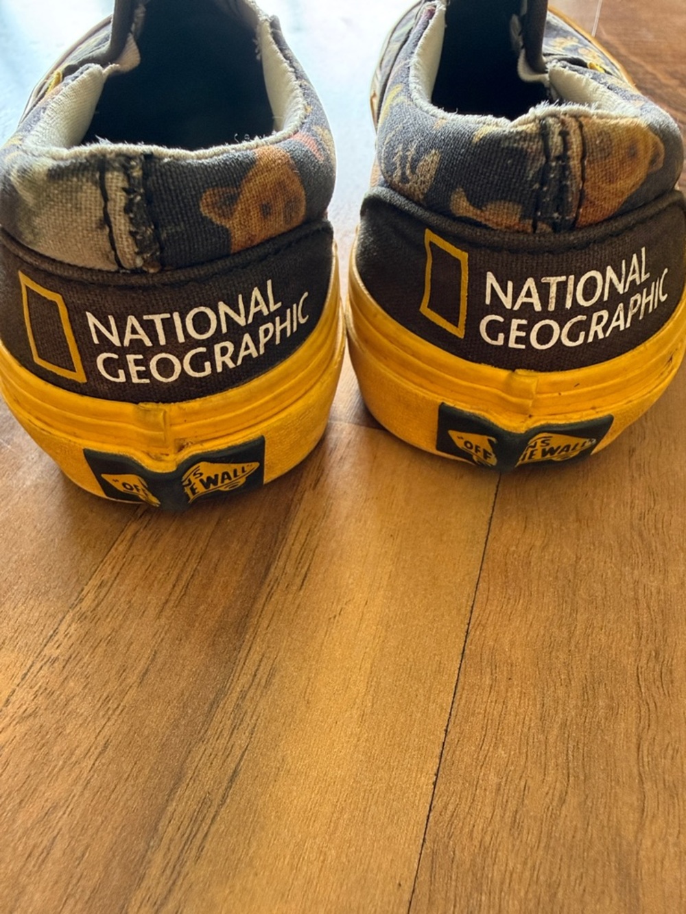 Vans Kids Slip-On Animal Print Canvas Sneakers - Black & Yellow - Picture 4 of 5